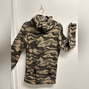 Camouflage Cowl Neck Sweater